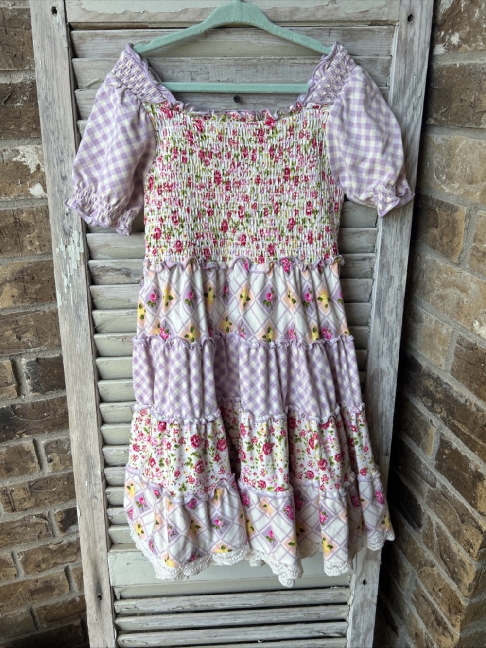 Matilda Jane Clothing For Girls Brielle Dress - Pastel Floral Smocked Sz 6.
